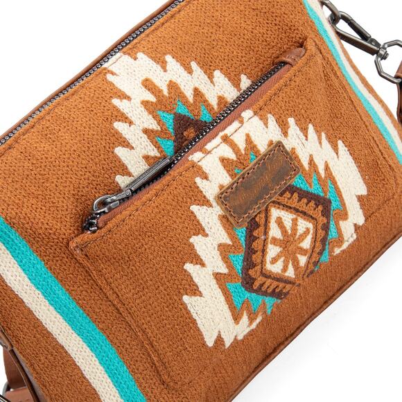 Wrangler Southwestern Knitted Crossbody Bag - Brown *NEW in Package* - Picture 5 of 6